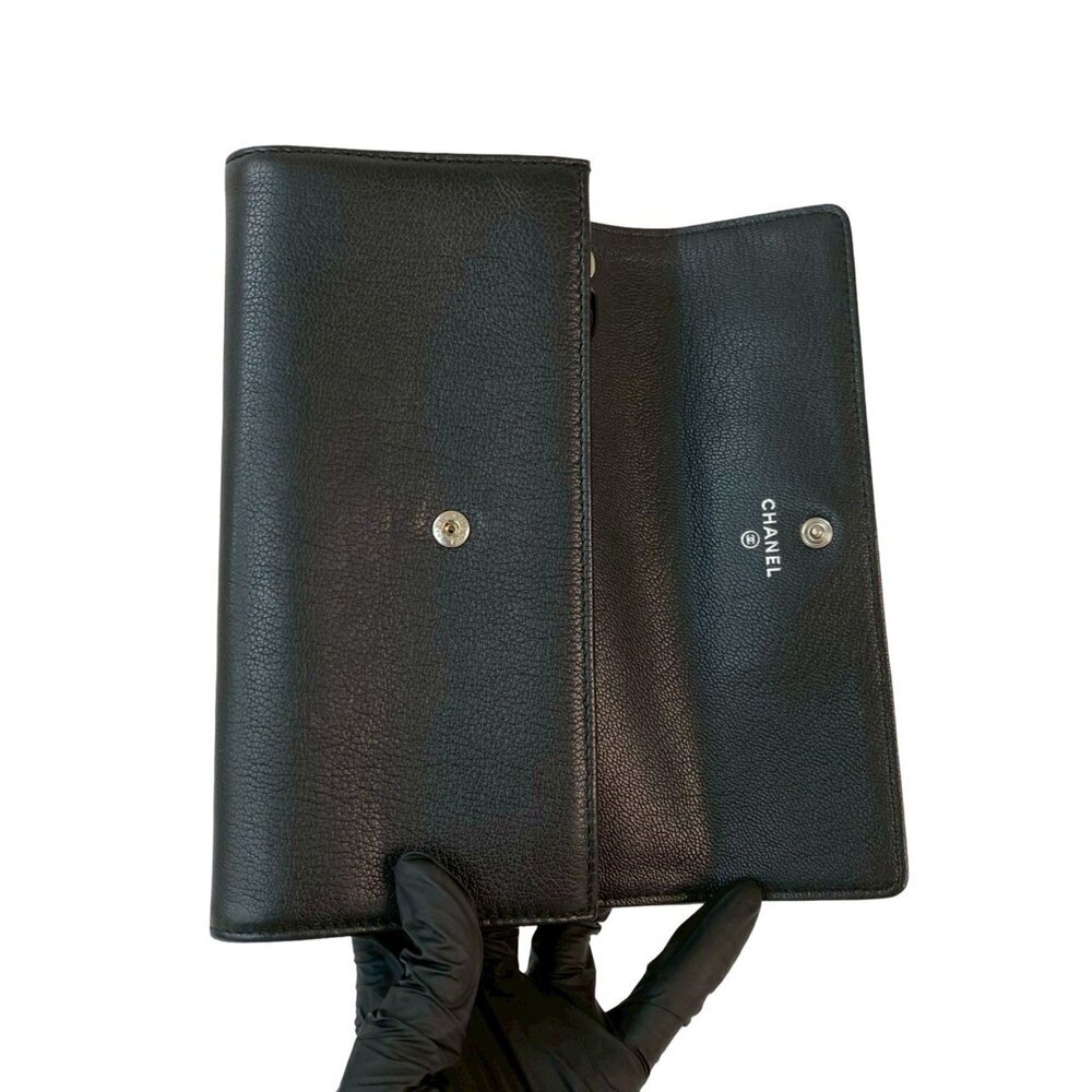 CHANEL Black Leather Logo Wallet - Picture 7 of 10